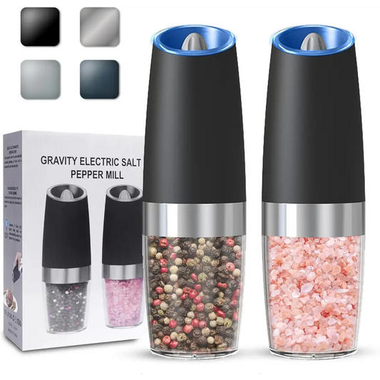 Gravity Electric Salt and Pepper Grinder set of 2 for easy seasoning at your table