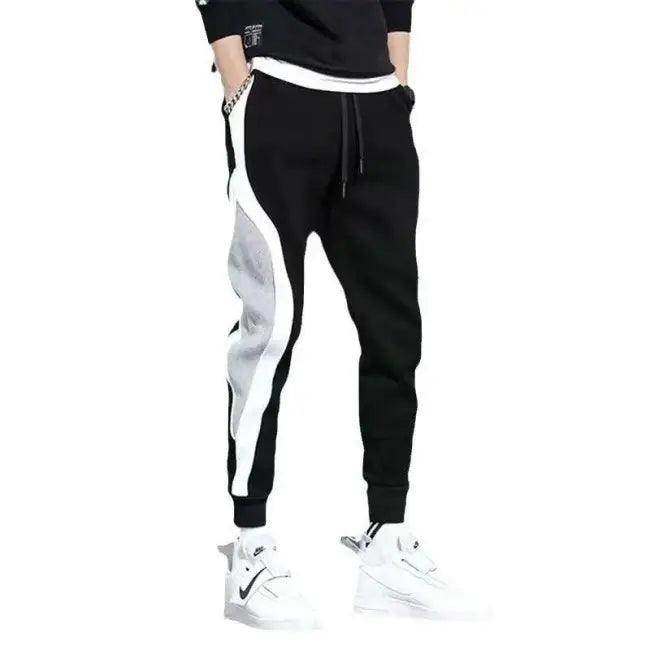 Stylish Gray and Black Wide Loose Casual Pants for Men - Estalios