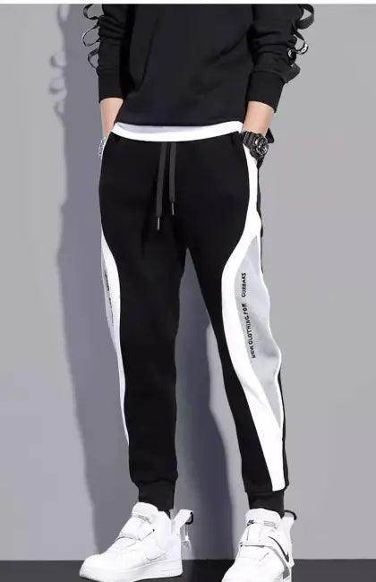 Stylish Gray and Black Wide Loose Casual Pants for Men - Estalios