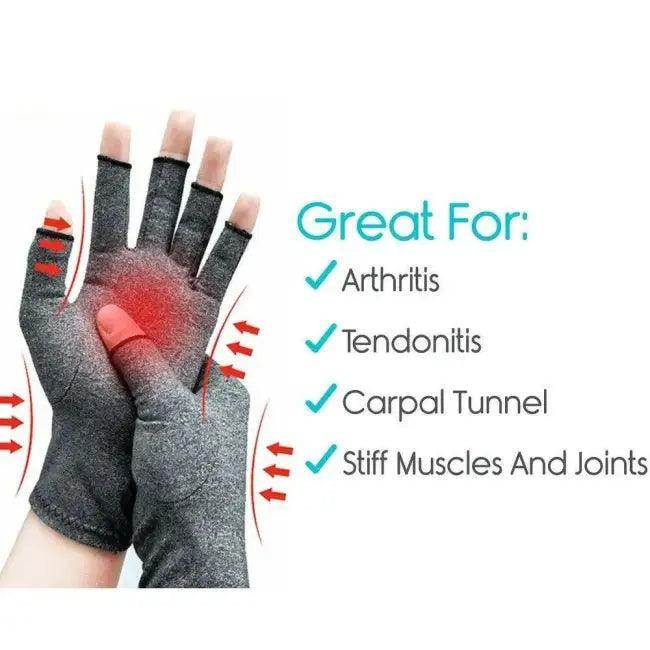 Gray Compression Arthritis Gloves for Pain Relief Daily Use - Estalios