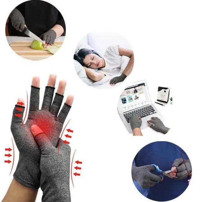 Gray Compression Arthritis Gloves for Pain Relief Daily Use - Estalios