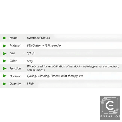 Gray Compression Arthritis Gloves for Pain Relief Daily Use - Estalios