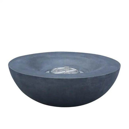 Stylish Gray Concrete Propane Fire Pit with Blue Glass - Estalios