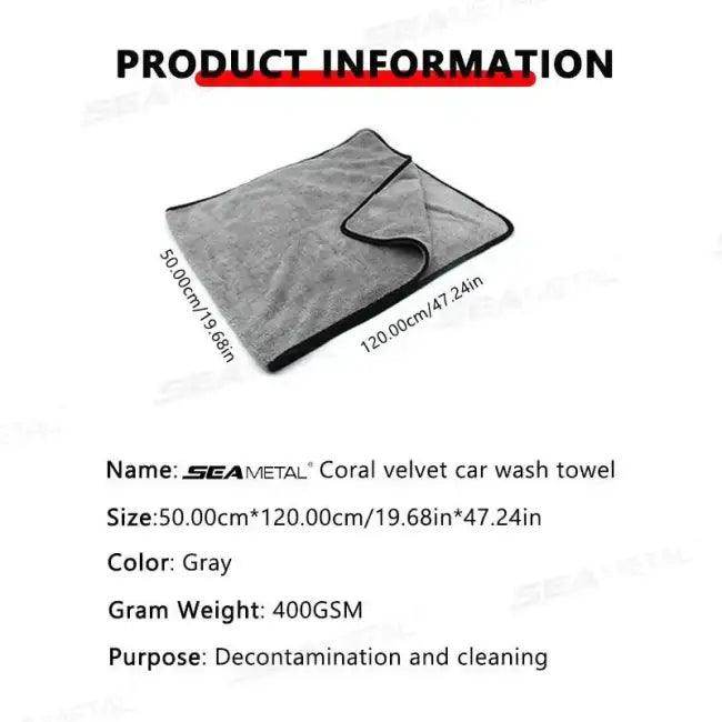 Shine On Gray Coral Velvet Towel for Superior Car Care - Estalios