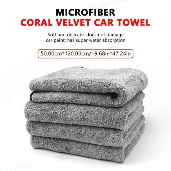 Shine On Gray Coral Velvet Towel for Superior Car Care - Estalios