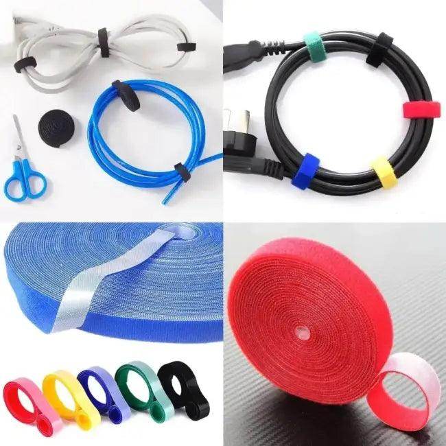 Gray Hook and Loop Fastener Tape for Tangle-Free Cables - Estalios