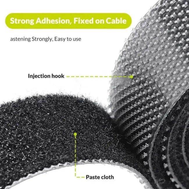 Gray Hook and Loop Fastener Tape for Tangle-Free Cables - Estalios