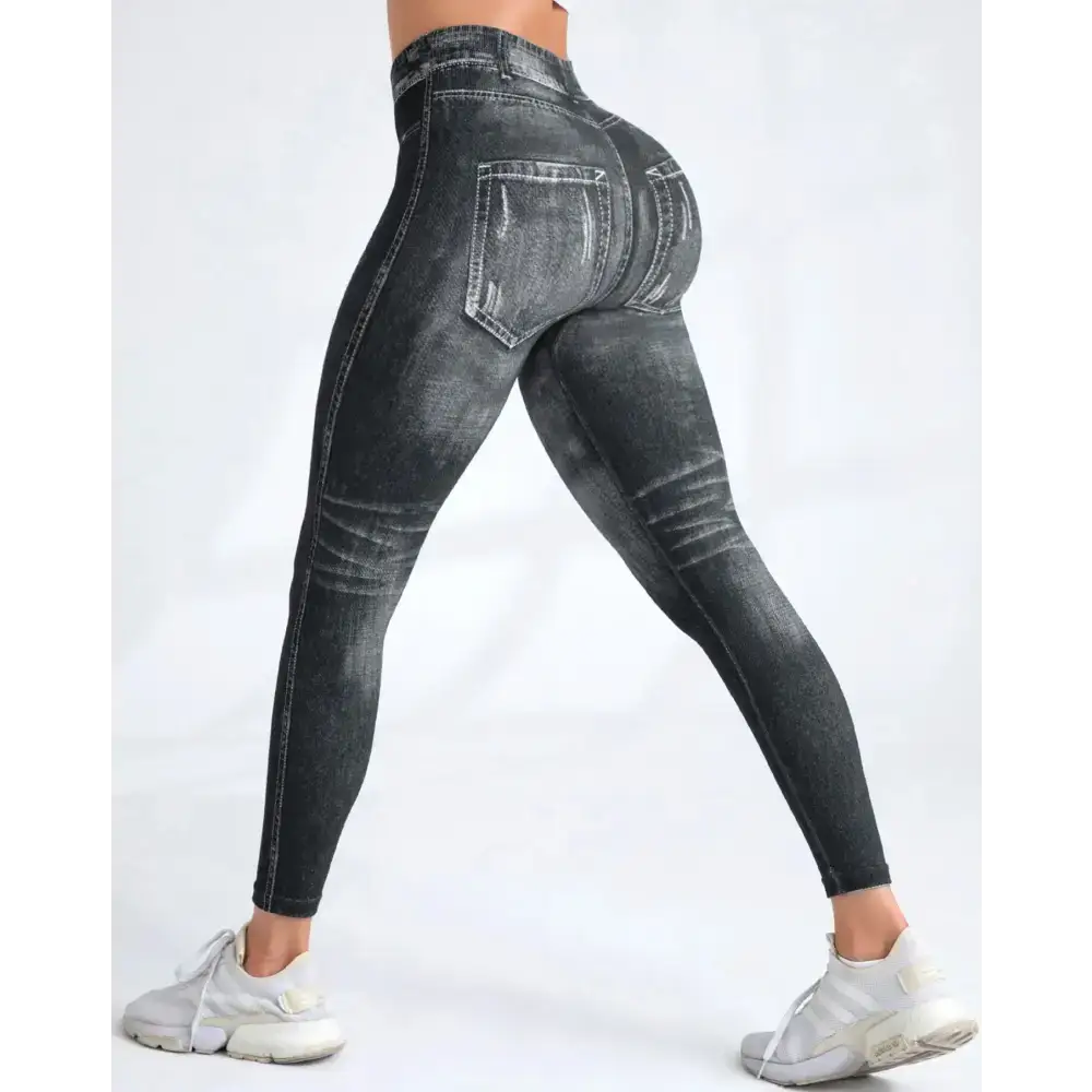 Gray Jean Leggings Rock Yoga & Workouts