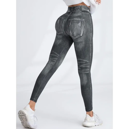 Gray Jean Leggings Rock Yoga & Workouts