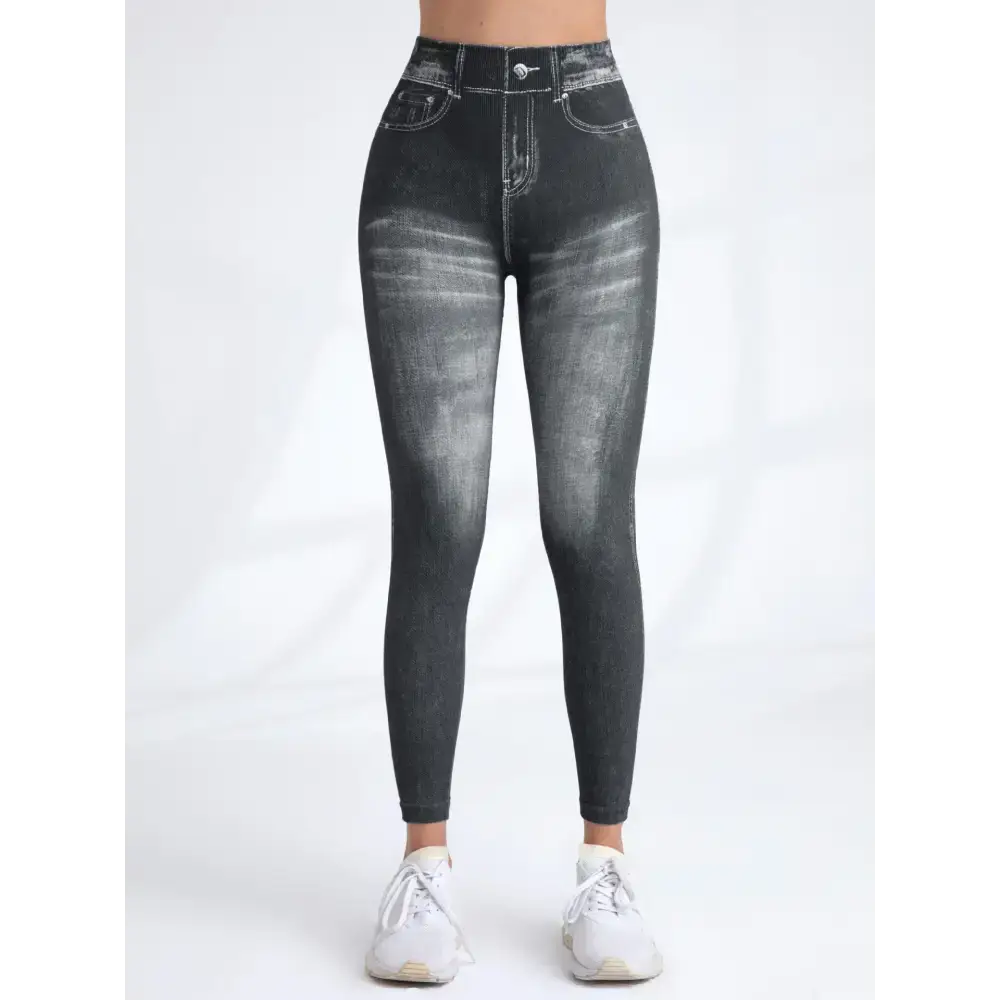 Gray Jean Leggings Rock Yoga & Workouts