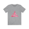 Gray Meditation Pose Tee with Pink Yoga Graphic for Women - Estalios