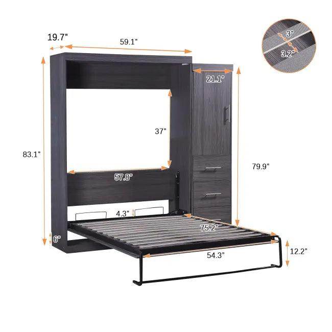 Elevate Your Space with the Sleek Gray Murphy Bed Design - Estalios