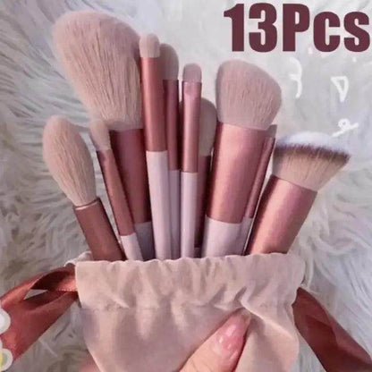 Trendy Makeup Brush Set with Gray Pouch for Flawless Looks - Estalios