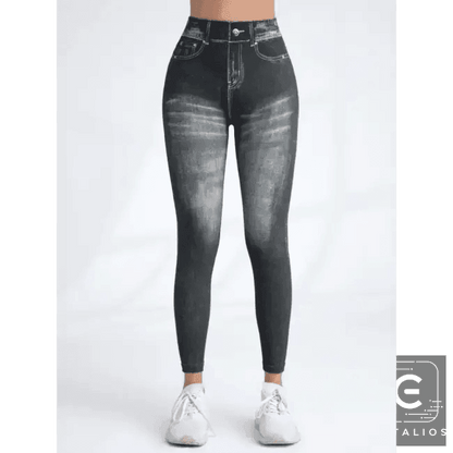 Rock Your Look with Bold Gray Denim Leggings Today - Estalios
