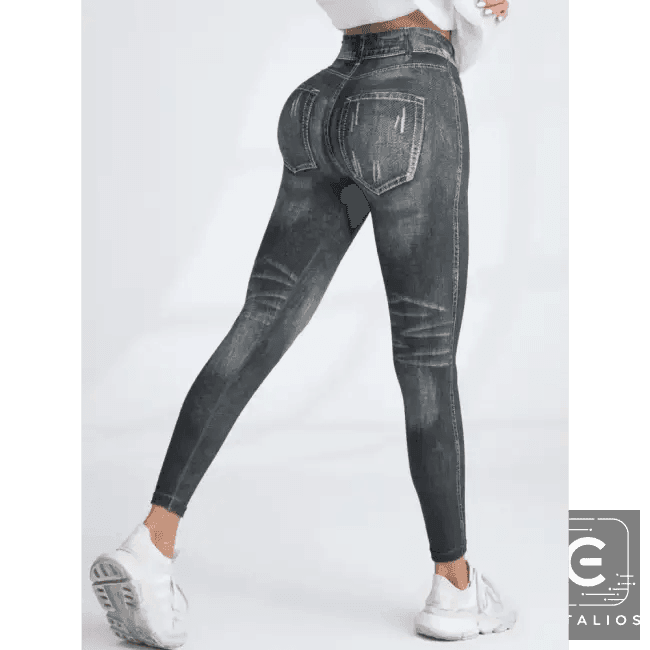 Rock Your Look with Bold Gray Denim Leggings Today - Estalios