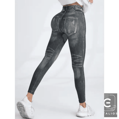 Rock Your Look with Bold Gray Denim Leggings Today - Estalios
