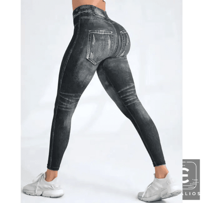 Rock Your Look with Bold Gray Denim Leggings Today - Estalios