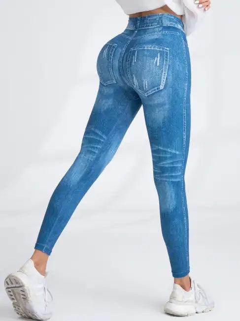 Rock Your Look with Bold Gray Denim Leggings Today - Estalios