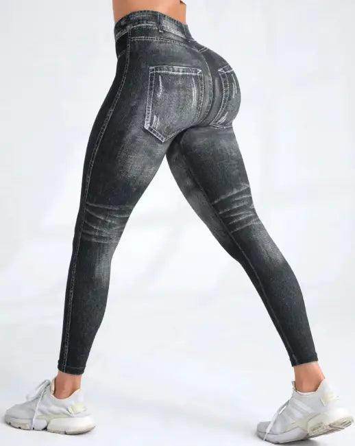 Rock Your Look with Bold Gray Denim Leggings Today - Estalios