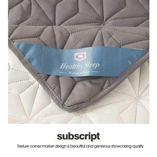 Gray Quilted Bedspread and Waterproof Mattress Protector Set for Ultimate Comfort - Estalios
