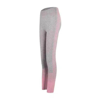 Sporty Chic Gray Pink Crop Set for Active Comfort - Estalios