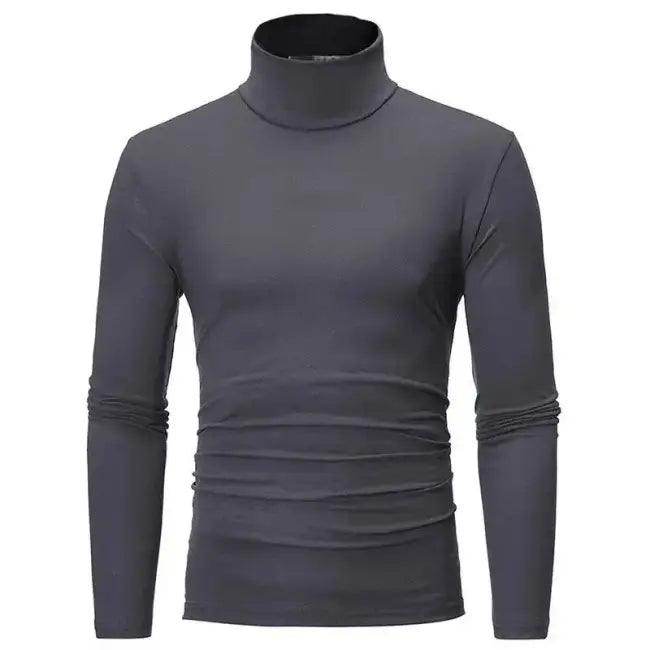 Elevate Your Look with Sleek Gray Turtleneck Shirt for Style - Estalios