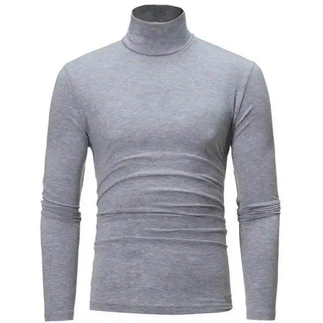 Elevate Your Look with Sleek Gray Turtleneck Shirt for Style - Estalios