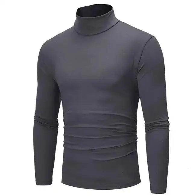 Elevate Your Look with Sleek Gray Turtleneck Shirt for Style - Estalios