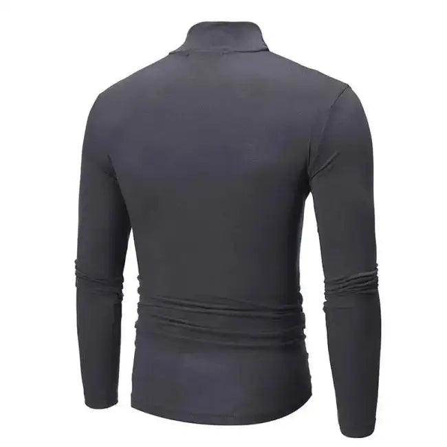 Elevate Your Look with Sleek Gray Turtleneck Shirt for Style - Estalios