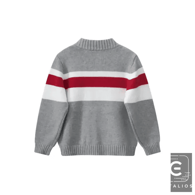 Chic Bold Striped Knit Zip-Up with Comfortable Cuffs - Estalios