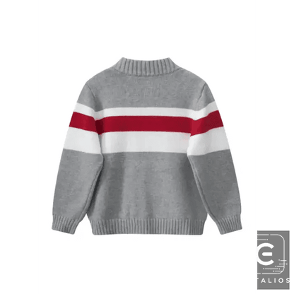 Chic Bold Striped Knit Zip-Up with Comfortable Cuffs - Estalios