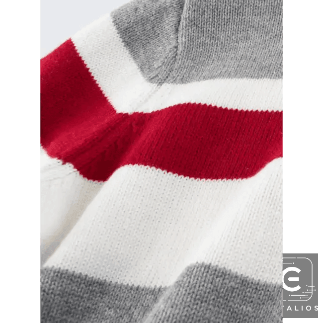 Chic Bold Striped Knit Zip-Up with Comfortable Cuffs - Estalios