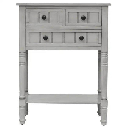 Gray Trexm Narrow Console Table with Stylish Storage Drawers - Estalios