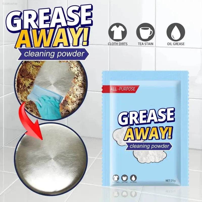 Grease-removing cleaning powder.
