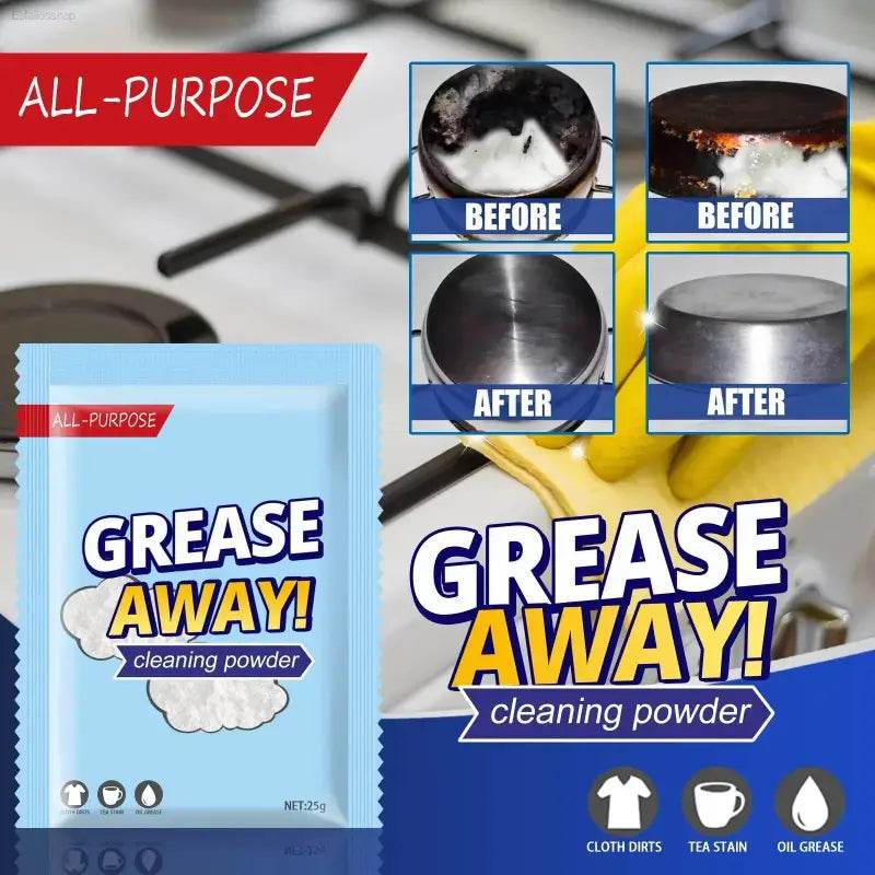 Grease-removing cleaning powder.