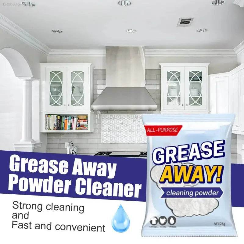 Grease-removing cleaning powder.
