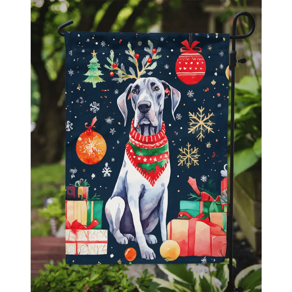 Great Dane Christmas Garden Flag - Durable Outdoor Decor - Estalios