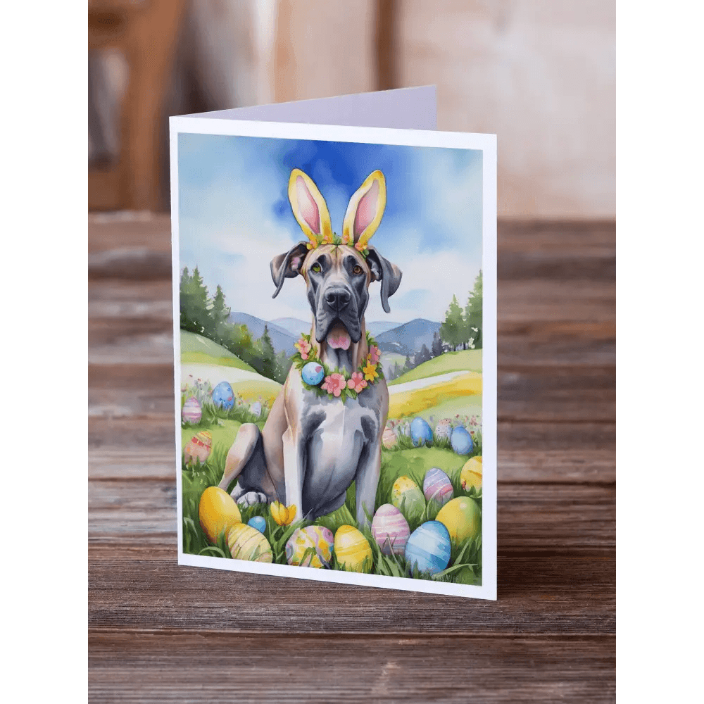 Great Dane Easter Egg Hunt: Paw-some Cards! Packaged Easter Dog Greeting Cards that will Make you Smile! these Easter-themed Great Dane Greeting Cards - Estalios
