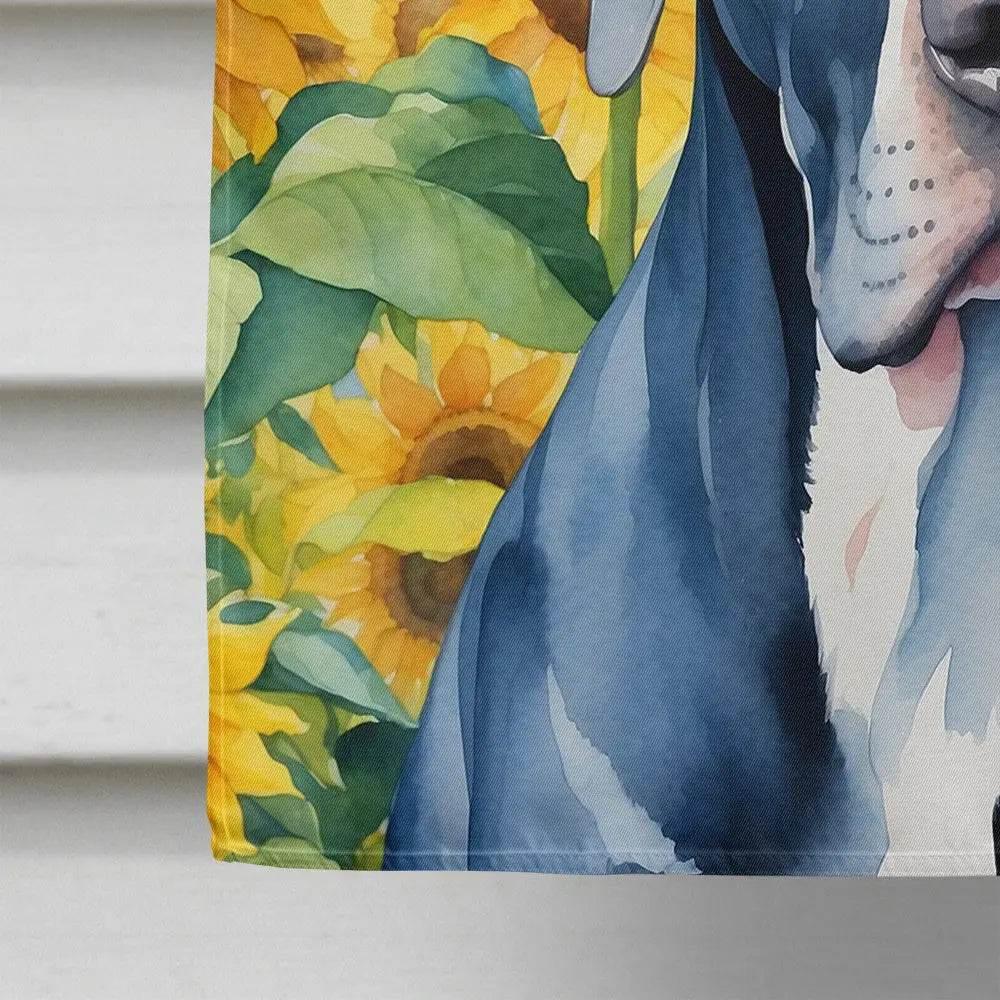 Great Dane Sunflowers House Flag for Vibrant Outdoor Decor - Estalios