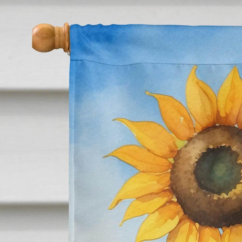 Great Dane Sunflowers House Flag for Vibrant Outdoor Decor - Estalios