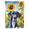 Great Dane Sunflowers House Flag for Vibrant Outdoor Decor - Estalios