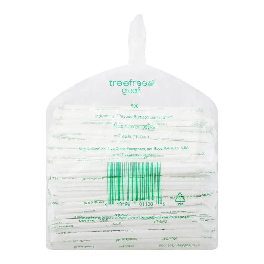 Eco-Friendly Green 2 Bamboo Paper Straws - 500 Count - Estalios