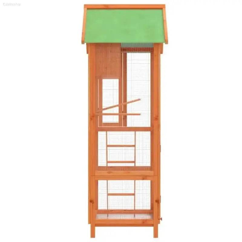 Green Roof Bird House: Solid Pine Wood Aviary! Elevate your Feathered Friends Living Space with our Stunning Wooden Bird Aviary! this Beautiful Bird House Offers - Estalios