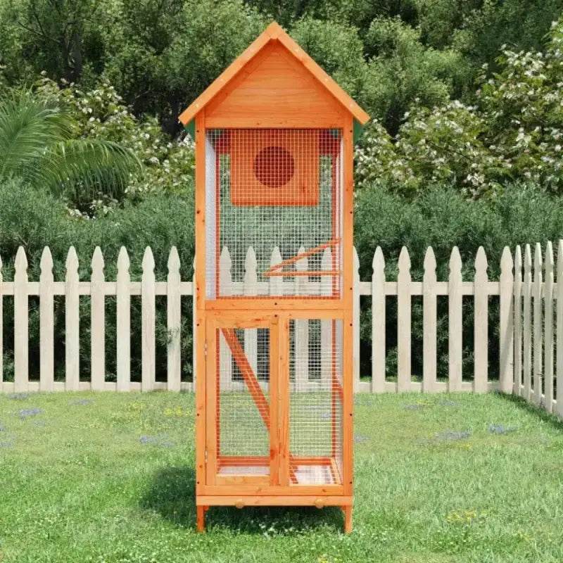 Green Roof Bird House: Solid Pine Wood Aviary! Elevate your Feathered Friends Living Space with our Stunning Wooden Bird Aviary! this Beautiful Bird House Offers - Estalios