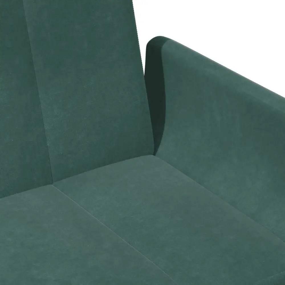 vidaXL Sofa Bed Dark Green Velvet, Wood, Metal Standard - Estalios