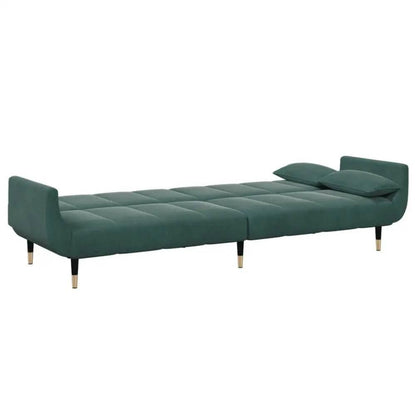 vidaXL Sofa Bed Dark Green Velvet, Wood, Metal Standard - Estalios