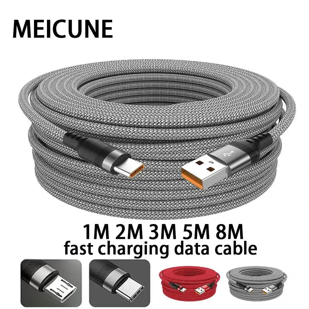 Gray braided USB-C charging cable for fast charging, perfect for your Grey Type-C needs