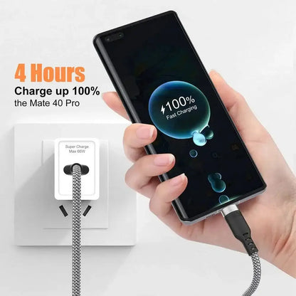 Smartphone charging with Grey Type-C Smart Charging Cable and adapter for fast charging