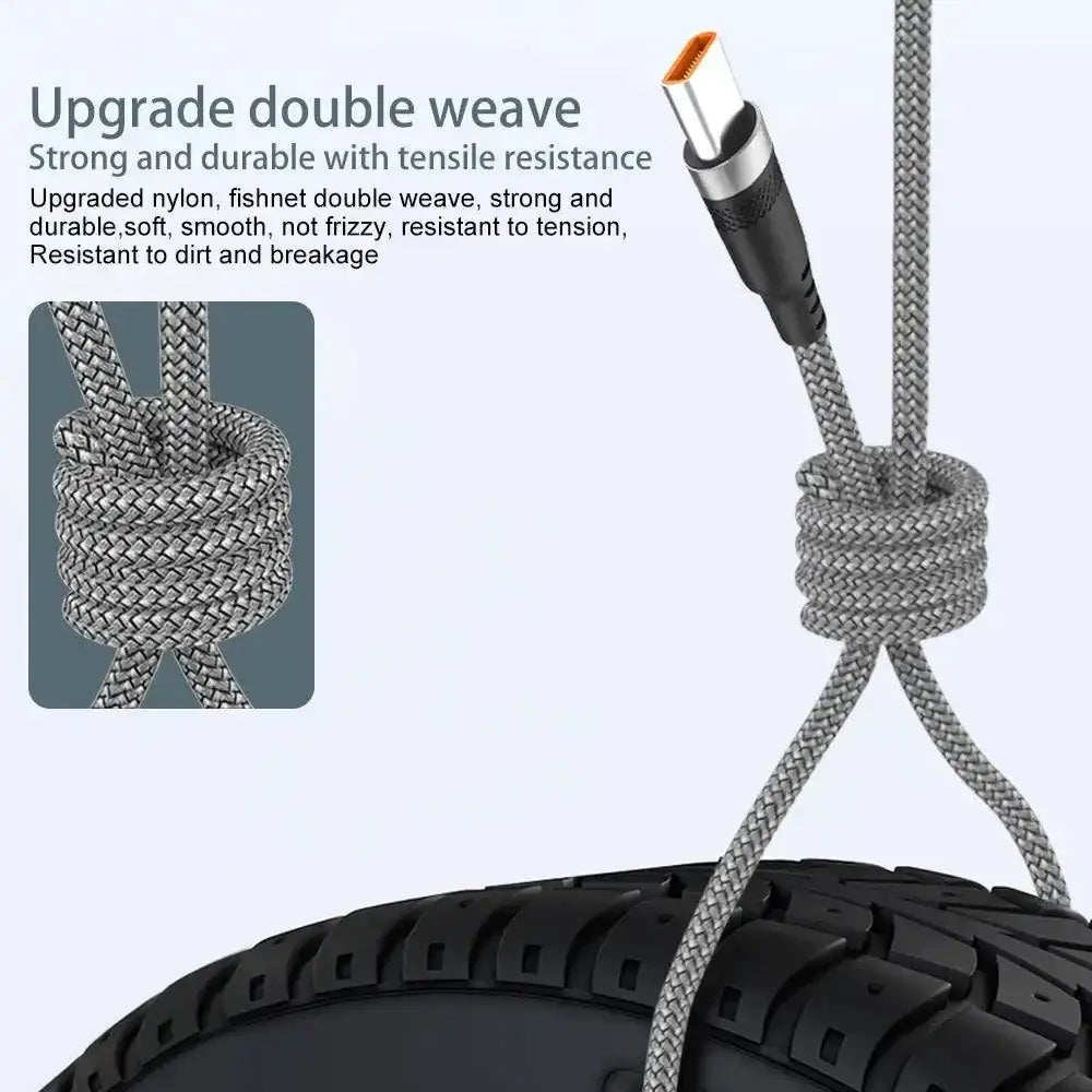 Braided Grey Type-C Smart Charging Cable for micro USB fast charging needs