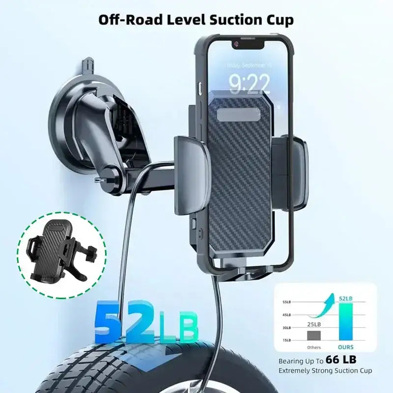 Suction cup phone mount for GripTight Carbon Fiber Car Phone Holder for easy dashboard use